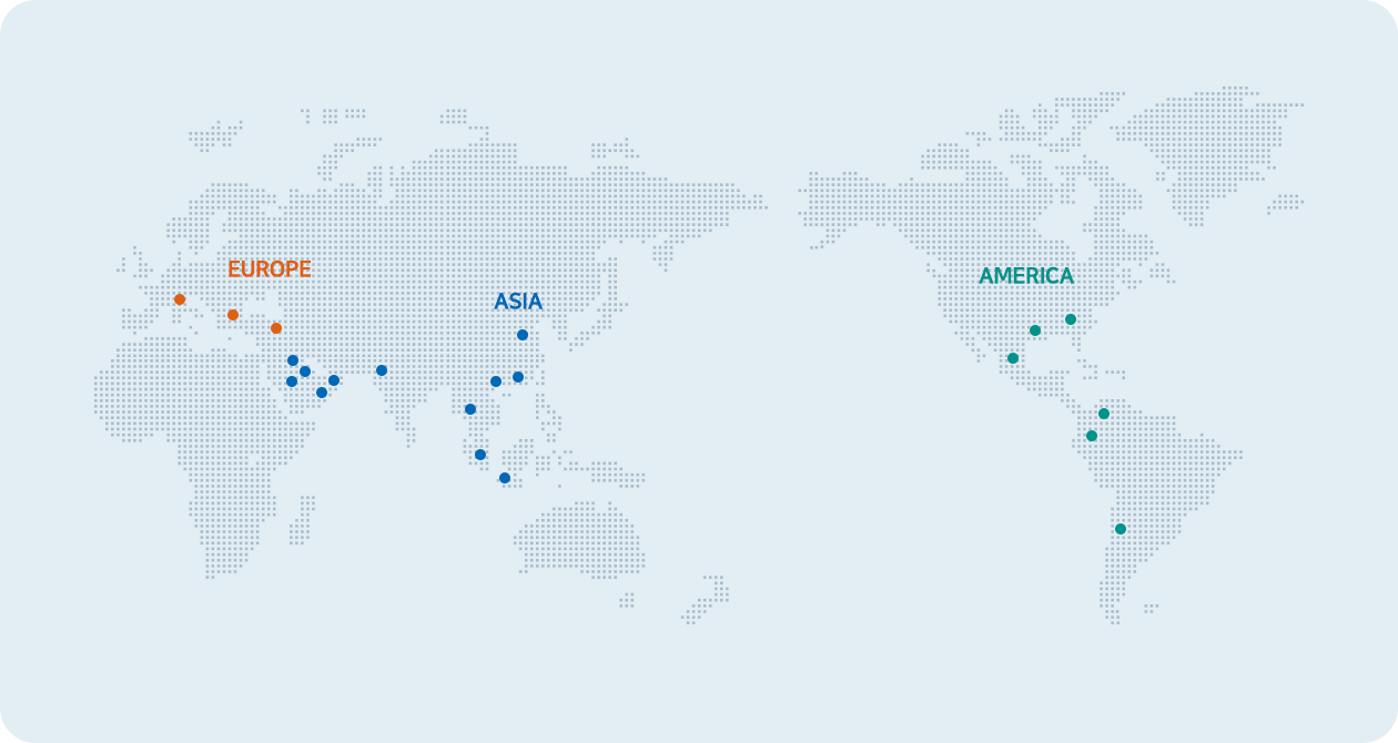 글로벌네트워크 지사 표시 지도